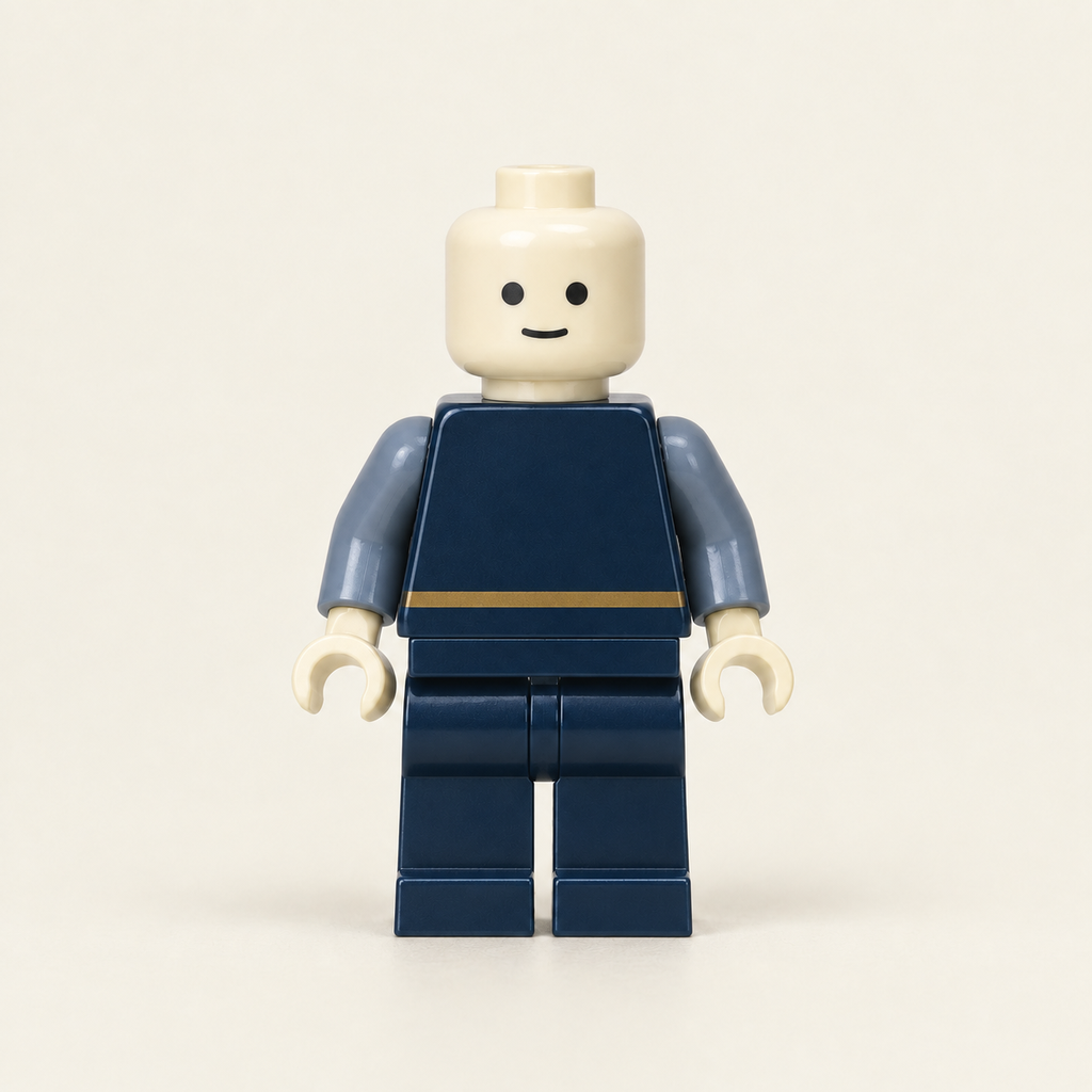 Sample ledger minifigure, front view